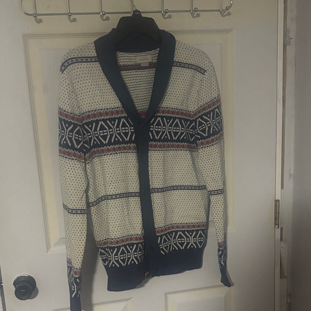 Jack & Jones Navy and Cream Cardigan